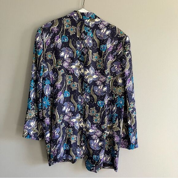 Vintage linen floral blazer - Picture 2 of 4